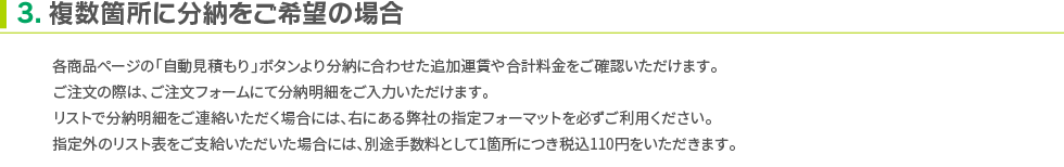 お届けまでの日数に関して