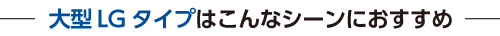 大型LGタイプはこんなシーンにおすすめです