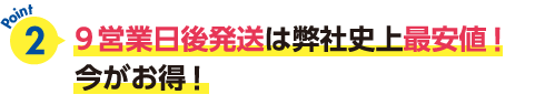 9営業日は弊社史上最安値