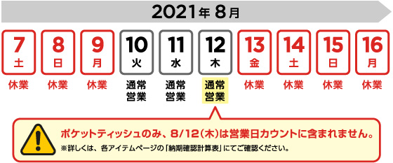 休業期間スケジュール