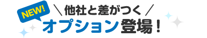 他社と差が付くNEWオプション登場！