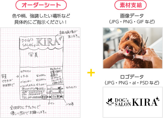 オーダーシート＋素材支給