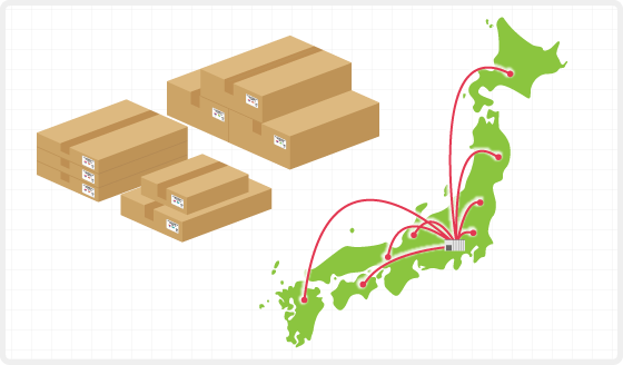 静岡工場から全国各店へ発送します