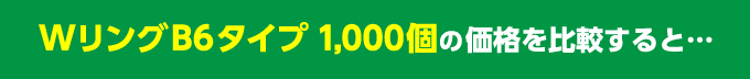 WリングB6タイプ 1000個の価格を比較すると…
